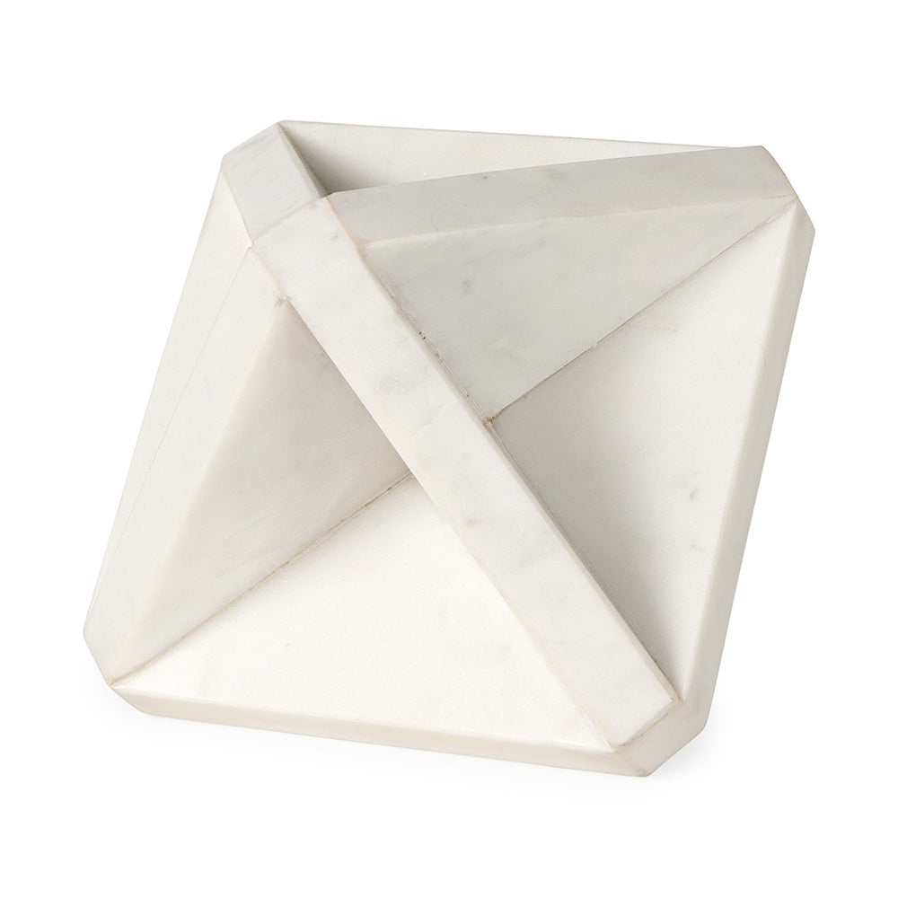 Mercana - Sophia 5.5 L x 5.5 W x 8.5 H White Marble Decor Stand - 69225_CLOSEOUT view 1
