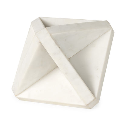 Mercana - Sophia 5.5 L x 5.5 W x 8.5 H White Marble Decor Stand - 69225_CLOSEOUT view 1