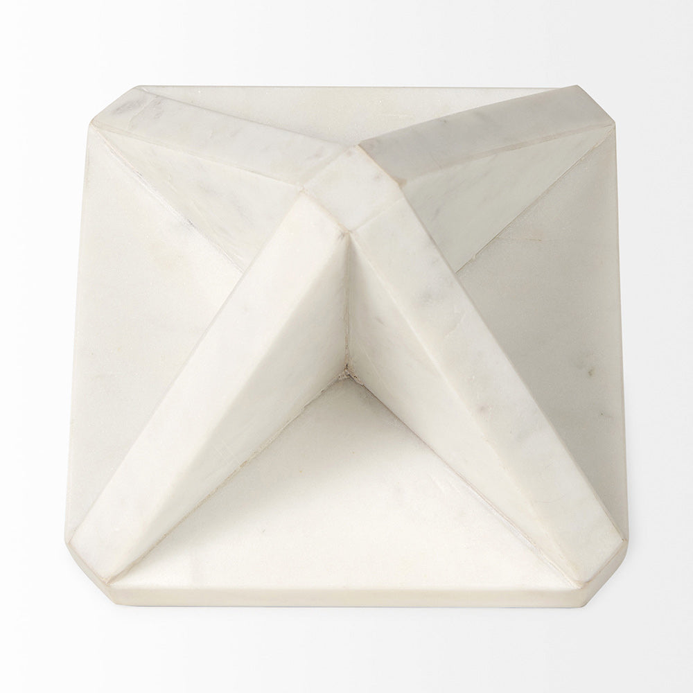 Mercana - Sophia 5.5 L x 5.5 W x 8.5 H White Marble Decor Stand - 69225_CLOSEOUT view 2