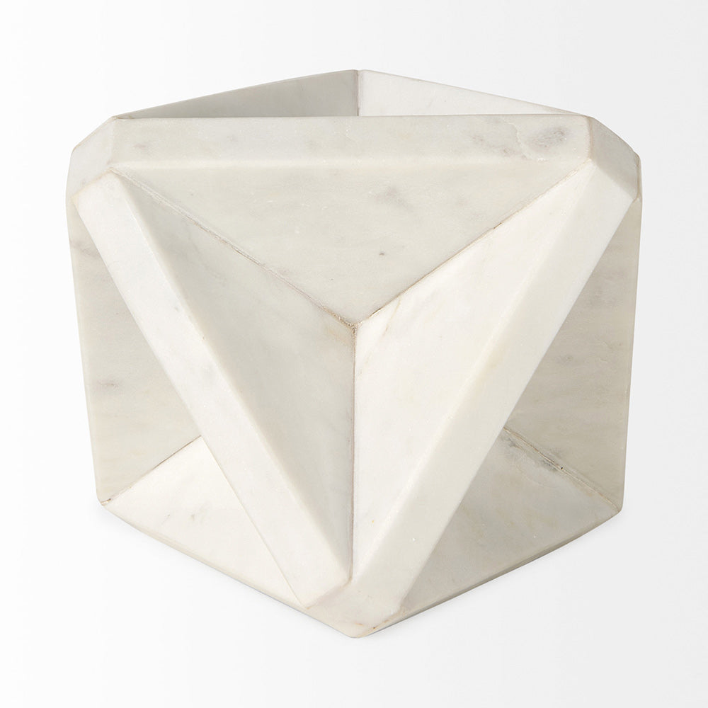 Mercana - Sophia 5.5 L x 5.5 W x 8.5 H White Marble Decor Stand - 69225_CLOSEOUT view 4
