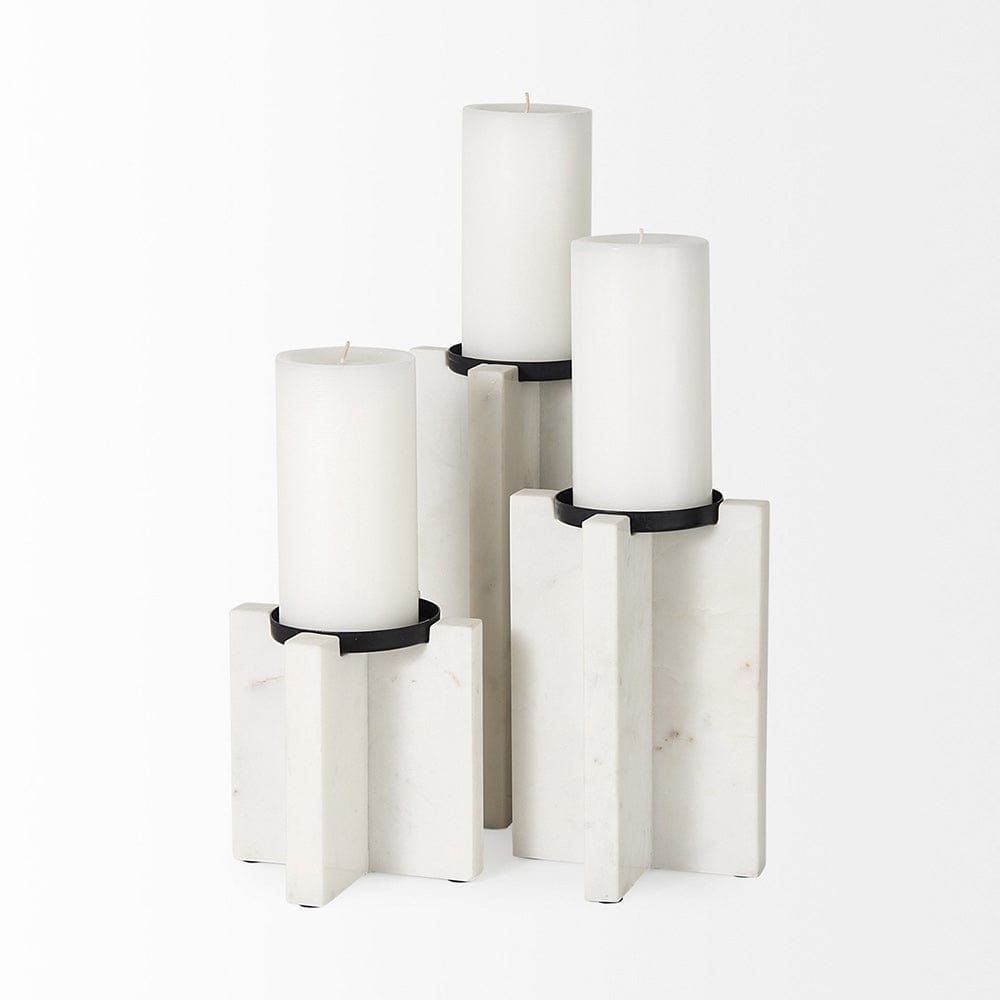 Mercana - Sophia 5.5"L x 3.5"W x 10.5"H Marble Candle Holder Large - 69219 view 3