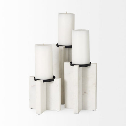 Mercana - Sophia 5.5"L x 3.5"W x 10.5"H Marble Candle Holder Large - 69219 view 3