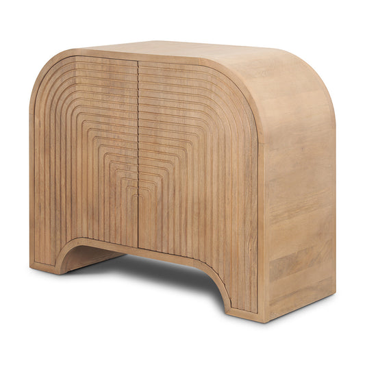 Mercana - Sorina Reverse Fluted Light Brown Wood Accent Cabinet - 70837 view 1