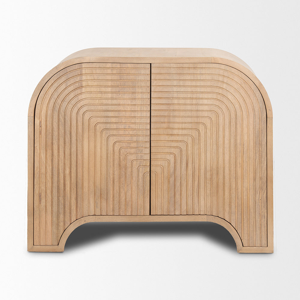 Mercana - Sorina Reverse Fluted Light Brown Wood Accent Cabinet - 70837 view 2