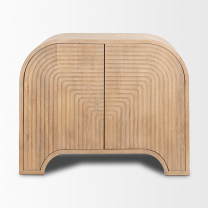 Mercana - Sorina Reverse Fluted Light Brown Wood Accent Cabinet - 70837 view 2