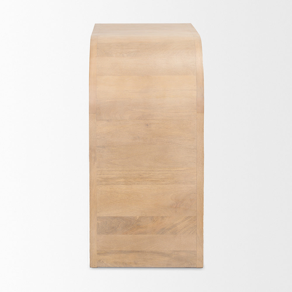 Mercana - Sorina Reverse Fluted Light Brown Wood Accent Cabinet - 70837 view 3