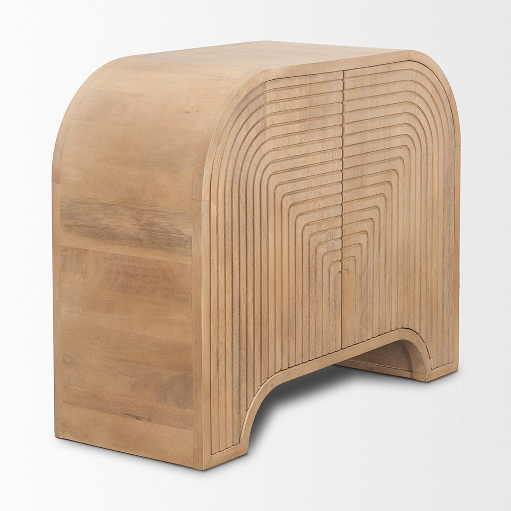 Mercana - Sorina Reverse Fluted Light Brown Wood Accent Cabinet - 70837 view 5