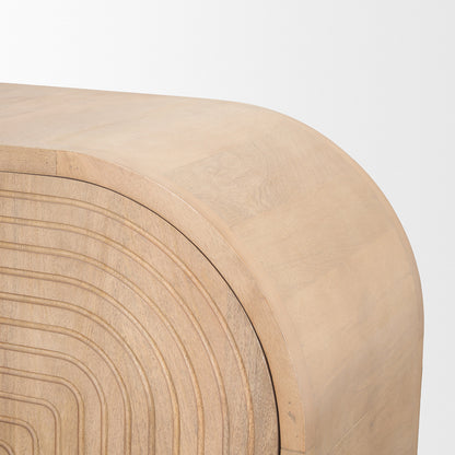 Mercana - Sorina Reverse Fluted Light Brown Wood Accent Cabinet - 70837 view 7