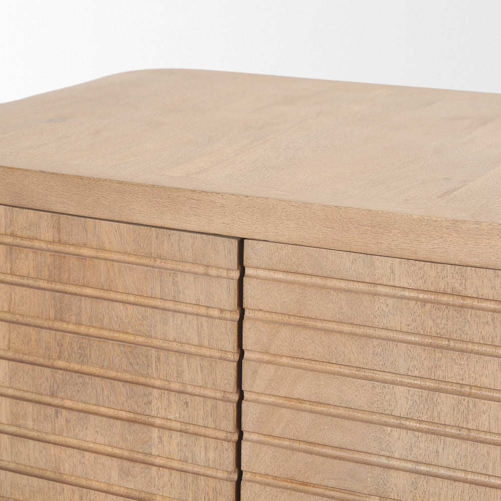 Mercana - Sorina Reverse Fluted Light Brown Wood Accent Cabinet - 70837 view 8