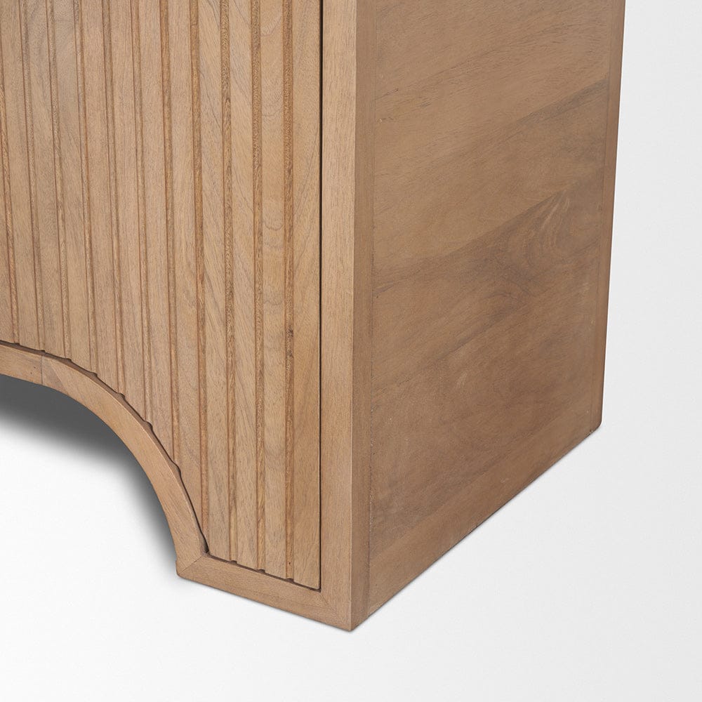 Mercana - Sorina Reverse Fluted Light Brown Wood Curio Cabinet - 70836 view 10