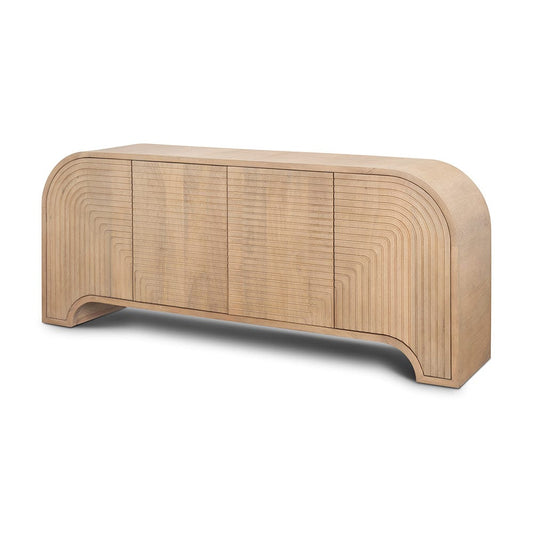 Mercana - Sorina Reverse Fluted Light Brown Wood Sideboard - 70838 view 1