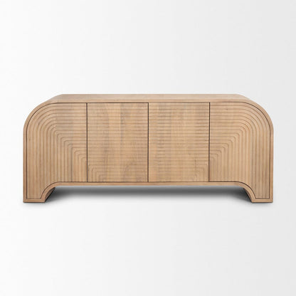 Mercana - Sorina Reverse Fluted Light Brown Wood Sideboard - 70838 view 2