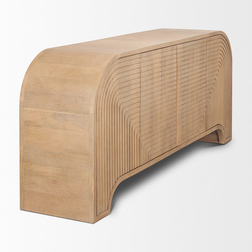 Mercana - Sorina Reverse Fluted Light Brown Wood Sideboard - 70838 view 5