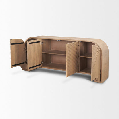 Mercana - Sorina Reverse Fluted Light Brown Wood Sideboard - 70838 view 11
