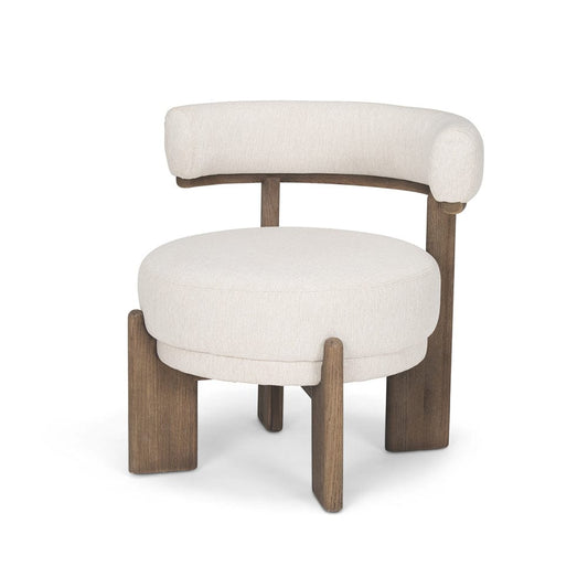 Mercana - Souvik Dark Brown Wood w/ Oatmeal Fabric Accent Chair - 70806 view 1