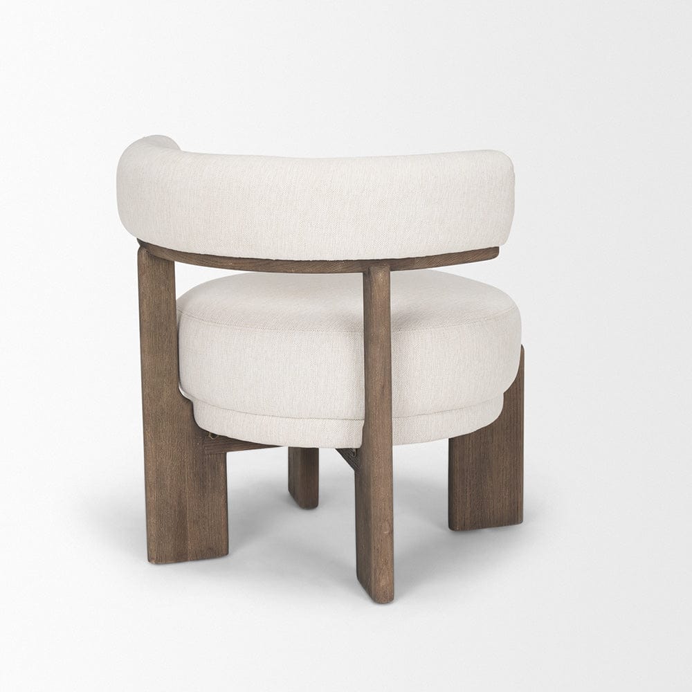 Mercana - Souvik Dark Brown Wood w/ Oatmeal Fabric Accent Chair - 70806 view 5