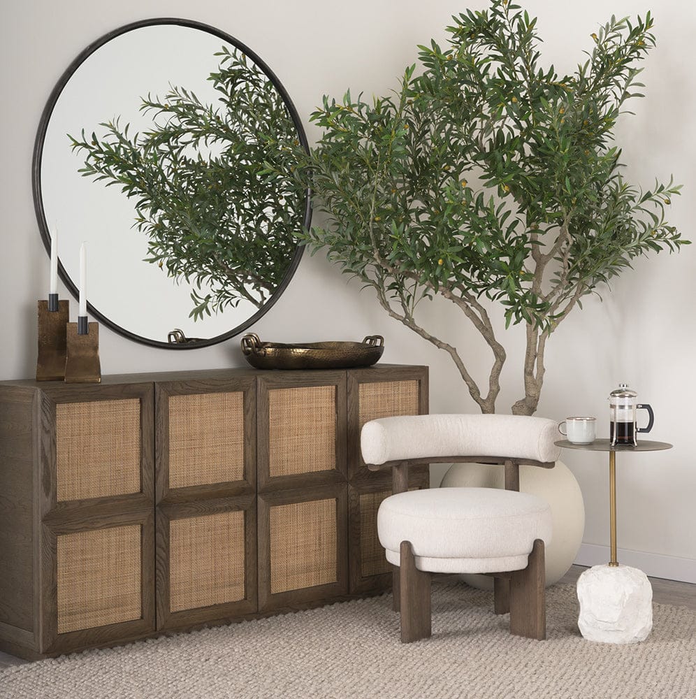 Mercana - Souvik Dark Brown Wood w/ Oatmeal Fabric Accent Chair - 70806 view 14