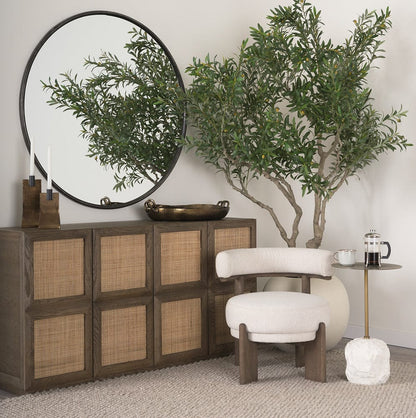 Mercana - Souvik Dark Brown Wood w/ Oatmeal Fabric Accent Chair - 70806 view 14
