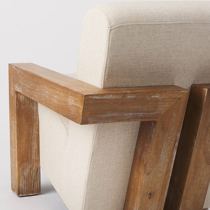 Mercana - Sovereign Beige Fabric Seat and Wood Frame Accent Chair - 68393 view 4