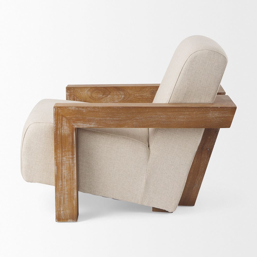 Mercana - Sovereign Beige Fabric Seat and Wood Frame Accent Chair - 68393 view 9