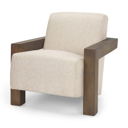 Mercana - Sovereign Oatmeal Fabric Upholstered w/ Solid Wood Frame Accent Chair - 70222 view 1