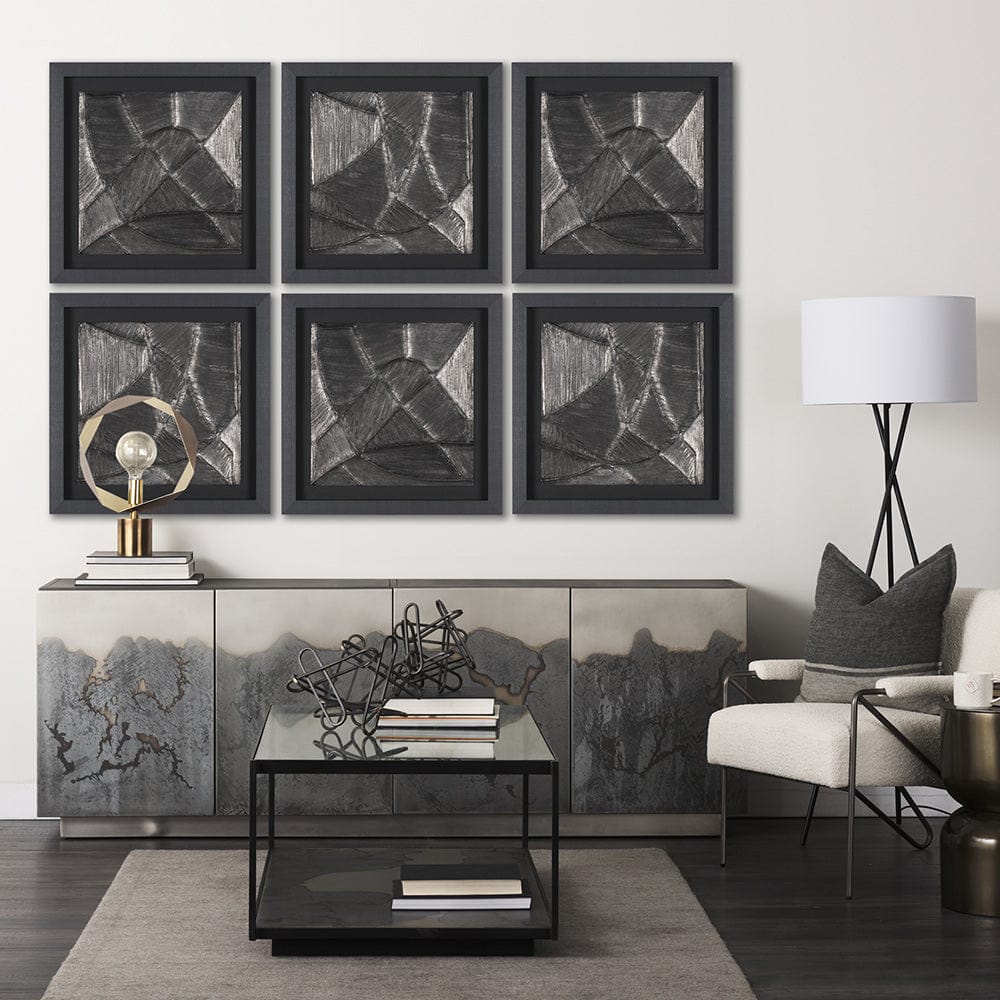 Mercana - Spelter by Studio M a handmade Original Framed 3D Textured Artwork under Glass - 15542 view 8