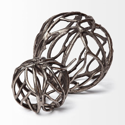 Mercana - Sphaira I Small 5L x 5W Silver Cast Aluminum Decorative Tree Branch Orb - 68411 view 4