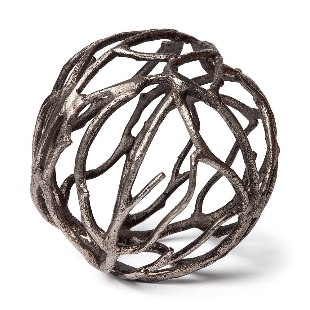 Mercana - Sphaira II Large 7L x 7W Silver Cast Aluminum Decorative Tree Branch Orb - 68412 view 1