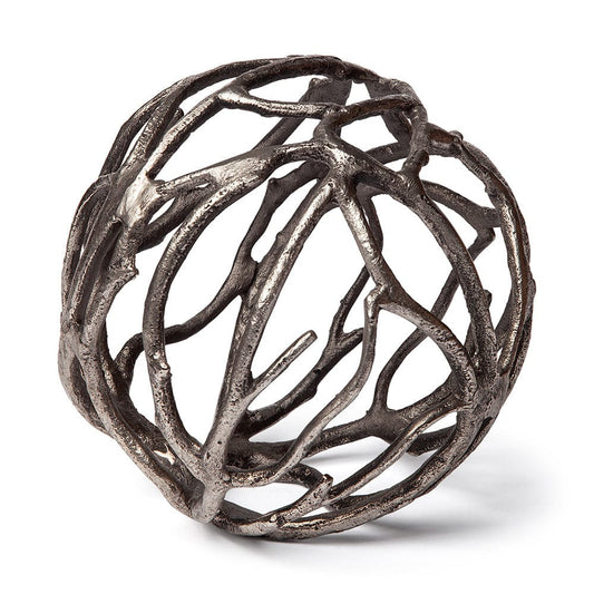 Mercana - Sphaira II Large 7L x 7W Silver Cast Aluminum Decorative Tree Branch Orb - 68412 view 1