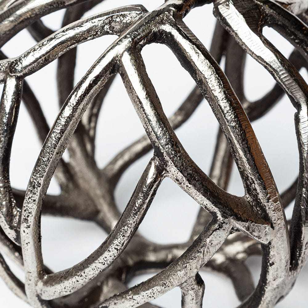 Mercana - Sphaira II Large 7L x 7W Silver Cast Aluminum Decorative Tree Branch Orb - 68412 view 5