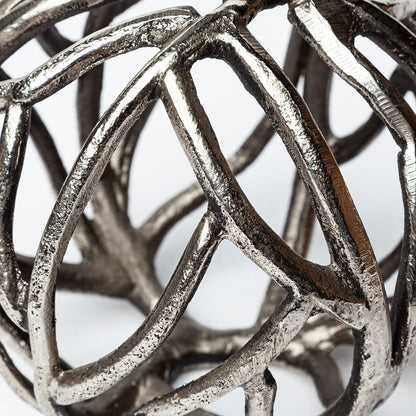 Mercana - Sphaira II Large 7L x 7W Silver Cast Aluminum Decorative Tree Branch Orb - 68412 view 5