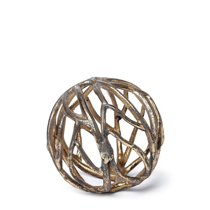 Mercana - Sphaira Noir I Small 5L x 5W Gold Cast Aluminum Decorative Tree Branch Orb - 68413_CLOSEOUT view 1