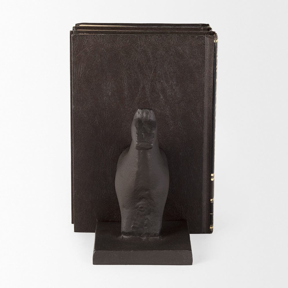 Mercana - Sphynx III 9L x 4W Black Cast Aluminum Horse Shaped Bookends (Set of 2) - 69066_CLOSEOUT view 3