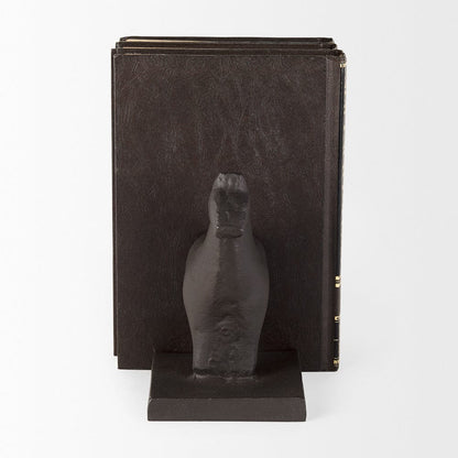 Mercana - Sphynx III 9L x 4W Black Cast Aluminum Horse Shaped Bookends (Set of 2) - 69066_CLOSEOUT view 3
