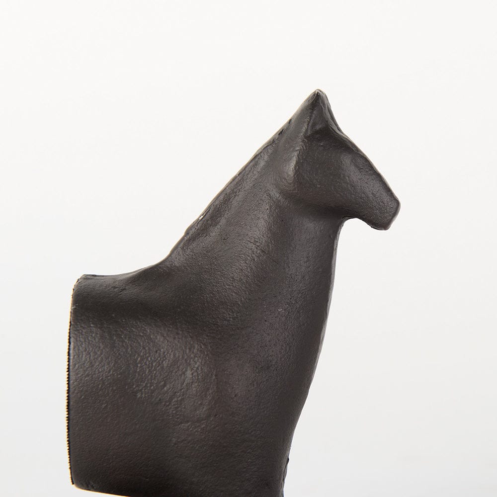 Mercana - Sphynx III 9L x 4W Black Cast Aluminum Horse Shaped Bookends (Set of 2) - 69066_CLOSEOUT view 9