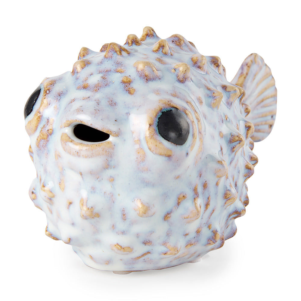 Mercana - Spike I Small 8L x 4W Off-White Ceramic Puffer Fish - 68018 view 1