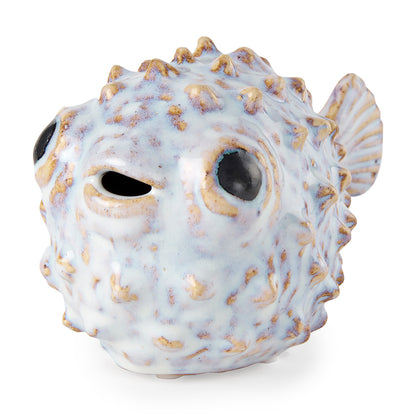 Mercana - Spike I Small 8L x 4W Off-White Ceramic Puffer Fish - 68018 view 1