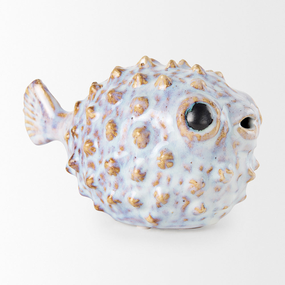 Mercana - Spike I Small 8L x 4W Off-White Ceramic Puffer Fish - 68018 view 6