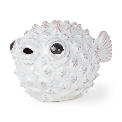 Mercana - Spike II Large 10L x 6W Off-White Ceramic Puffer Fish - 68019 view 1