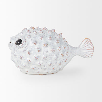 Mercana - Spike II Large 10L x 6W Off-White Ceramic Puffer Fish - 68019 view 4
