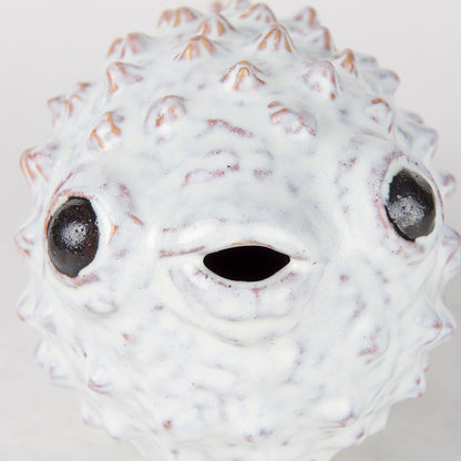 Mercana - Spike II Large 10L x 6W Off-White Ceramic Puffer Fish - 68019 view 8