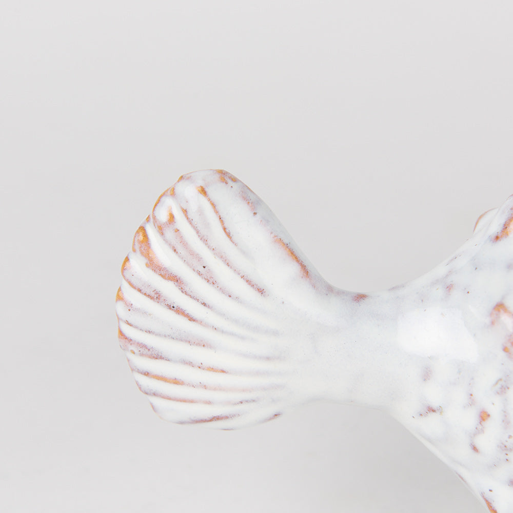 Mercana - Spike II Large 10L x 6W Off-White Ceramic Puffer Fish - 68019 view 10