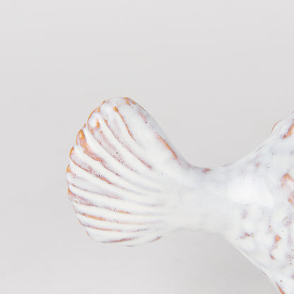 Mercana - Spike II Large 10L x 6W Off-White Ceramic Puffer Fish - 68019 view 10