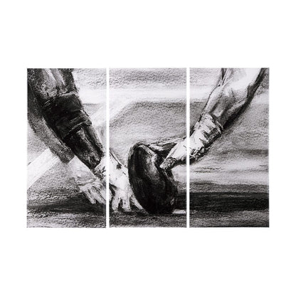 Mercana - Sports Collection Football 3 Piece Triptych L by Mercana Studio a Hand Embellished Textured Canvas - 102064-L view 1