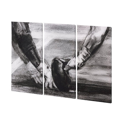 Mercana - Sports Collection Football 3 Piece Triptych L by Mercana Studio a Hand Embellished Textured Canvas - 102064-L view 2