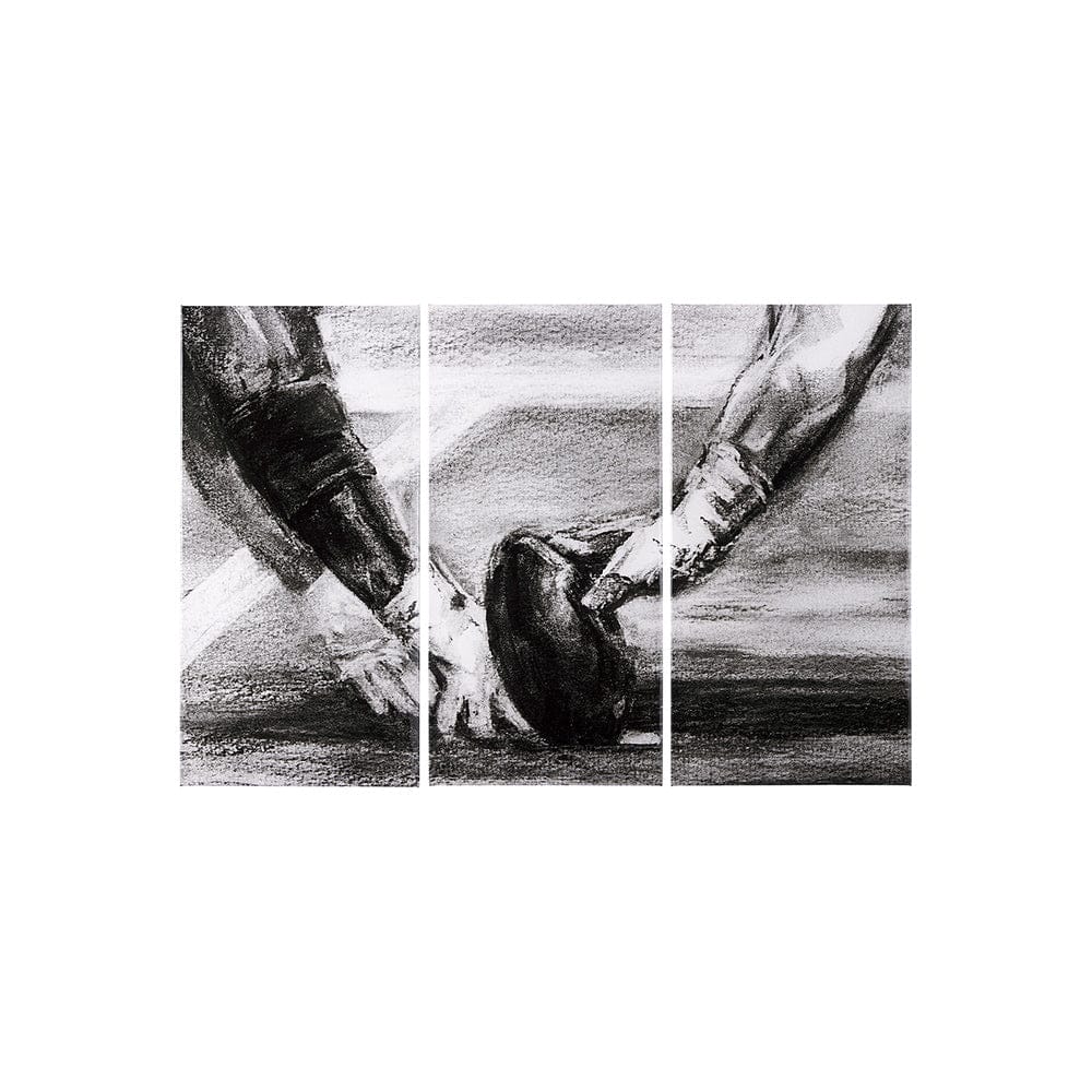 Mercana - Sports Collection Football 3 Piece Triptych S by Mercana Studio a Hand Embellished Textured Canvas - 102064-S view 1