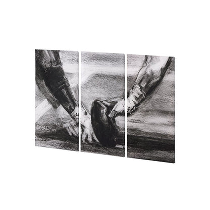 Mercana - Sports Collection Football 3 Piece Triptych S by Mercana Studio a Hand Embellished Textured Canvas - 102064-S view 2