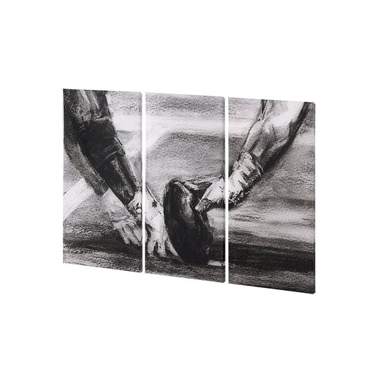 Mercana - Sports Collection Football 3 Piece Triptych S by Mercana Studio a Hand Embellished Textured Canvas - 102064-S view 2