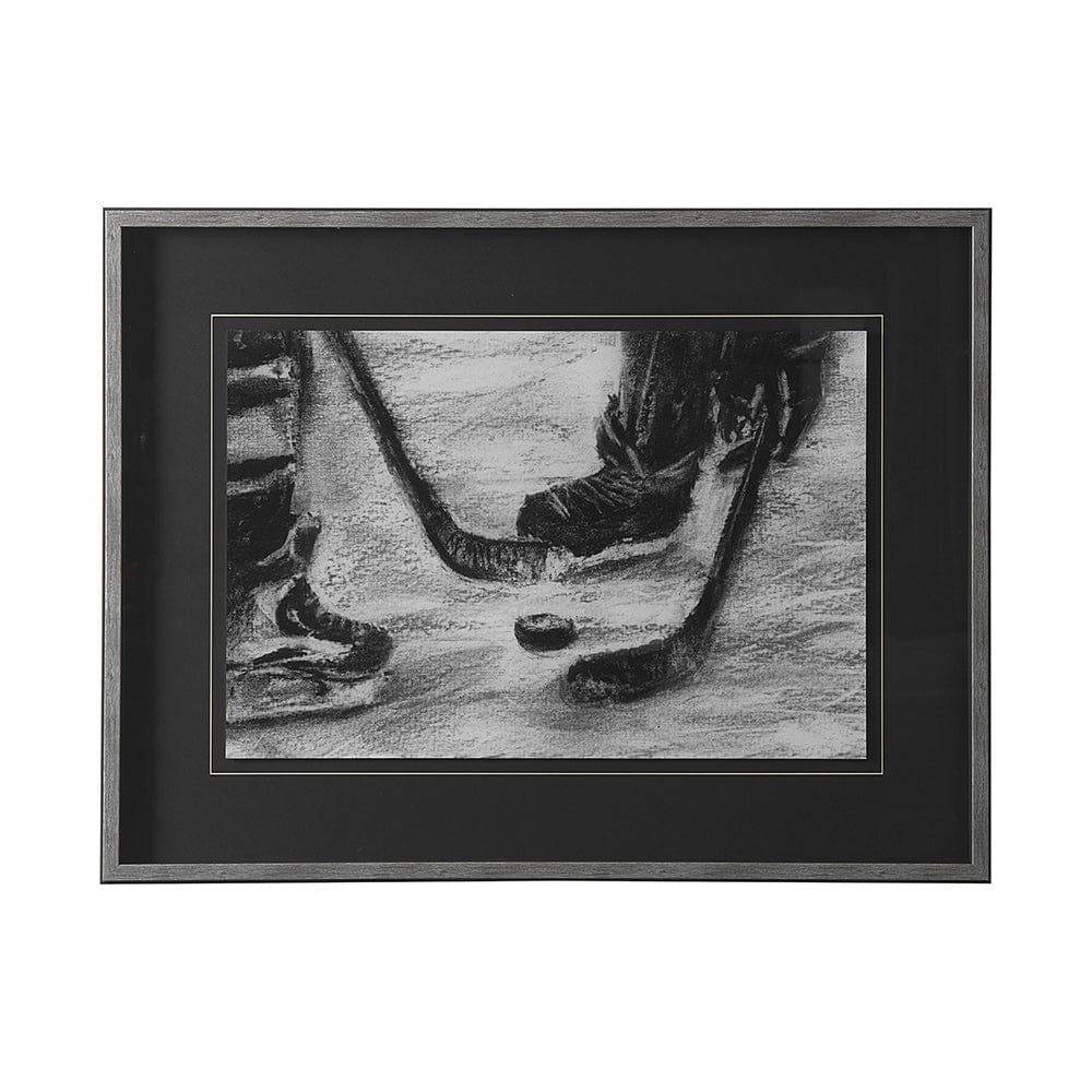 Mercana - Sports Collection Hockey by Mercana Studio Hand Embellished Framed Art Print Matted under Glass - 14034 view 1