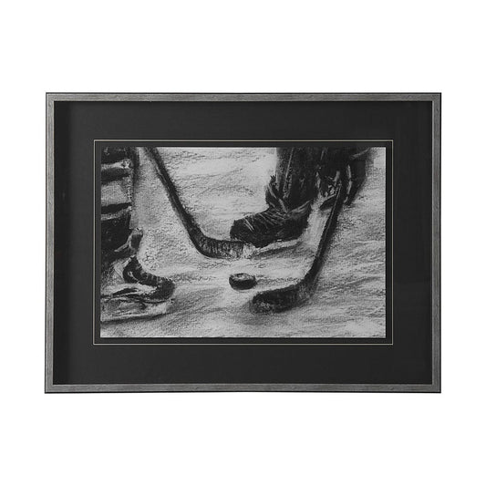 Mercana - Sports Collection Hockey by Mercana Studio Hand Embellished Framed Art Print Matted under Glass - 14034 view 1
